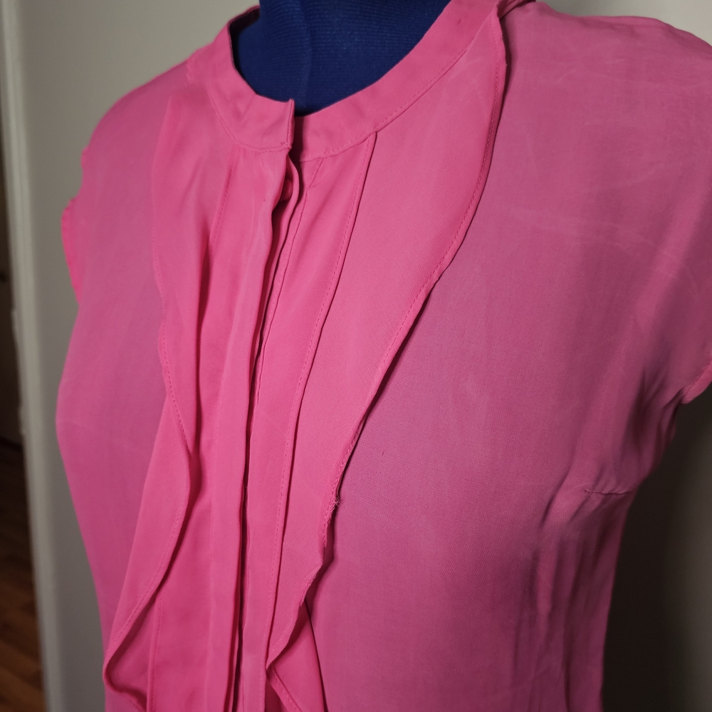 Worthington Pink Sleeveless Ruffle Blouse - Picture 2 of 5